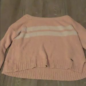 Pink White striped sweater